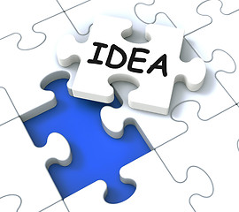 Image showing Idea Puzzle Showing Creative Innovations