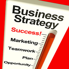 Image showing Business Strategy Success Showing Vision And Motivation