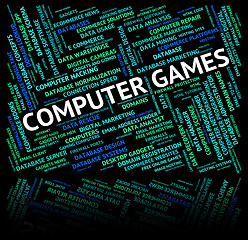 Image showing Computer Games Means Play Time And Computers