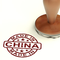 Image showing Made In China Stamp Showing Chinese Product Or Produce