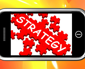 Image showing Strategy On Smartphone Showing Strategic Vision