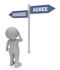 Image showing Disagree Agree Sign Indicates All Right And Agreeing 3d Renderin