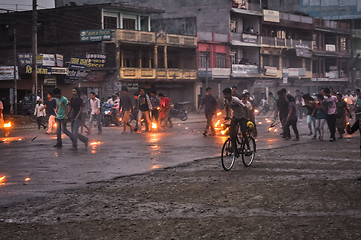 Image showing Burning street in Nepal