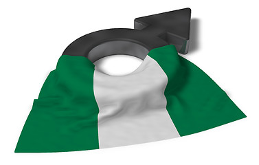 Image showing mars symbol and flag of nigeria - 3d rendering