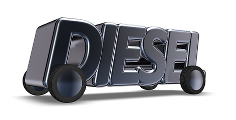 Image showing the word diesel on wheels - 3d rendering