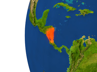 Image showing Nicaragua on globe