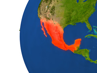 Image showing Mexico on globe