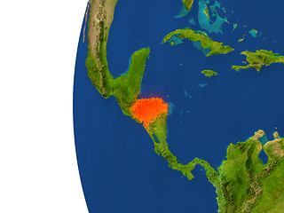 Image showing Honduras on globe