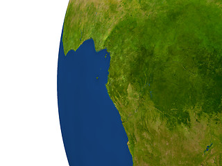 Image showing Gabon on globe