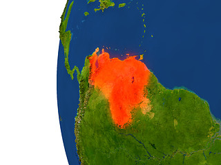 Image showing Venezuela on globe