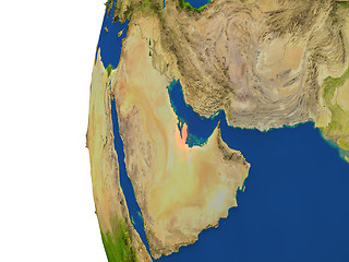 Image showing Qatar on globe