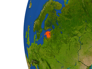 Image showing Estonia on globe