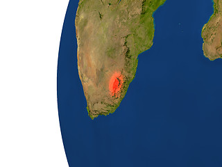 Image showing Lesotho on globe