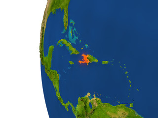 Image showing Haiti on globe