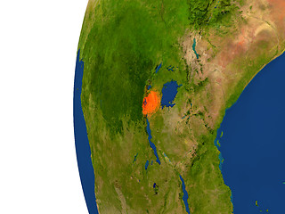 Image showing Rwanda on globe