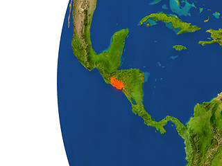 Image showing El Salvador on globe