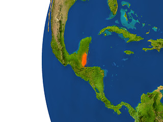 Image showing Belize on globe