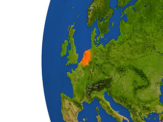 Image showing Netherlands on globe