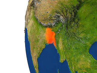 Image showing Bangladesh on globe