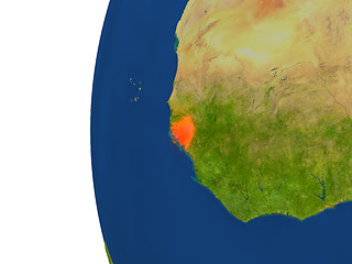 Image showing Guinea-Bissau on globe