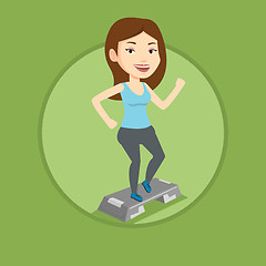 Image showing Woman exercising on steeper vector illustration.