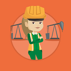 Image showing Confident oil worker vector illustration.