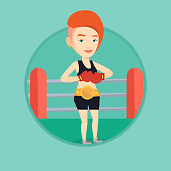 Image showing Confident boxer in the ring vector illustration.