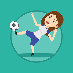 Image showing Soccer player kicking ball vector illustration.