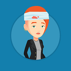 Image showing Woman with injured head vector illustration.