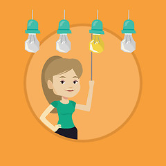 Image showing Woman having business idea vector illustration.