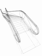 Image showing Single escalator. 3d illustration