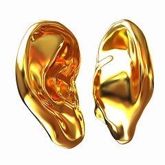 Image showing Gold Ear model. 3d illustration