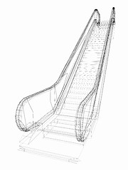 Image showing Single escalator. 3d illustration