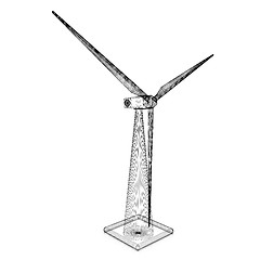 Image showing Wind generator turbines icon. 3d illustration