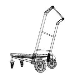 Image showing Trolley for luggage at the airport. 3D illustration.