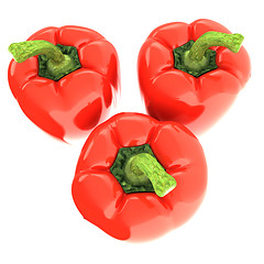 Image showing Red bulgarian pepper. 3d illustration