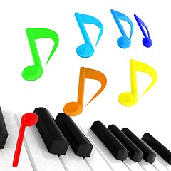 Image showing music notes  background. 3D illustration