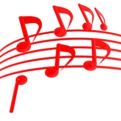 Image showing music notes  background. 3D illustration