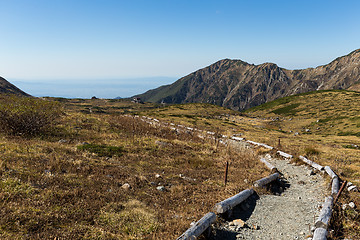 Image showing Hiking trail in Mount Tate of Japan