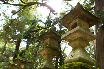 Image showing Japanese temple and lantern