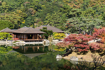 Image showing Traditional Ritsurin Garden in Autumn