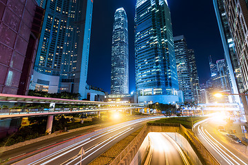 Image showing Hong Kong with traffic trail