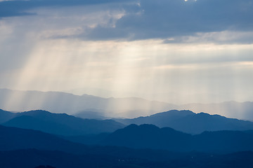 Image showing Mountain and sunlight with cloud