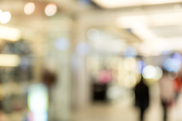 Image showing Blur inside office building with bokeh light background