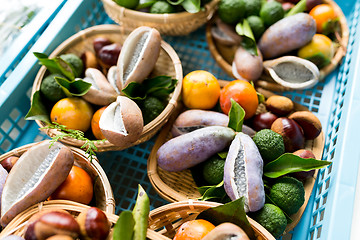 Image showing Variety of organic vegetables and fruits