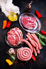 Image showing meat and sausages