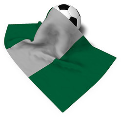 Image showing soccer ball and flag of nigeria - 3d rendering