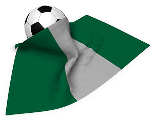 Image showing soccer ball and flag of nigeria - 3d rendering