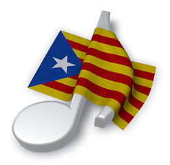 Image showing music note symbol symbol and flag of catalonia - 3d rendering