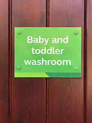 Image showing Baby and Toddler Washroom Sign